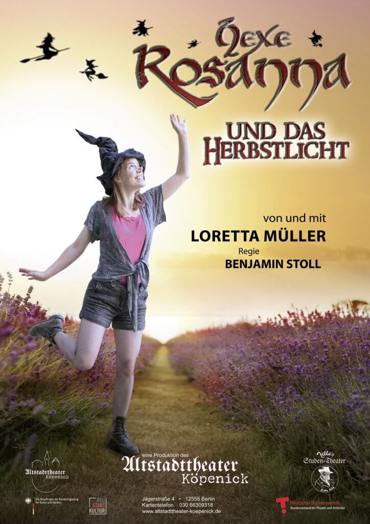Hexe Rosanna und das Herbstlicht Plakat am Altstadttheater Köpenick mit Loretta Müller